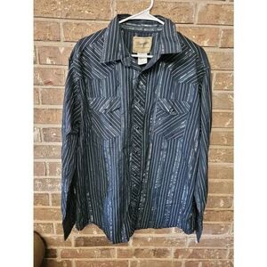 Wrangler Pearl Snap Western Button Down Long Sleeve, Mens XL